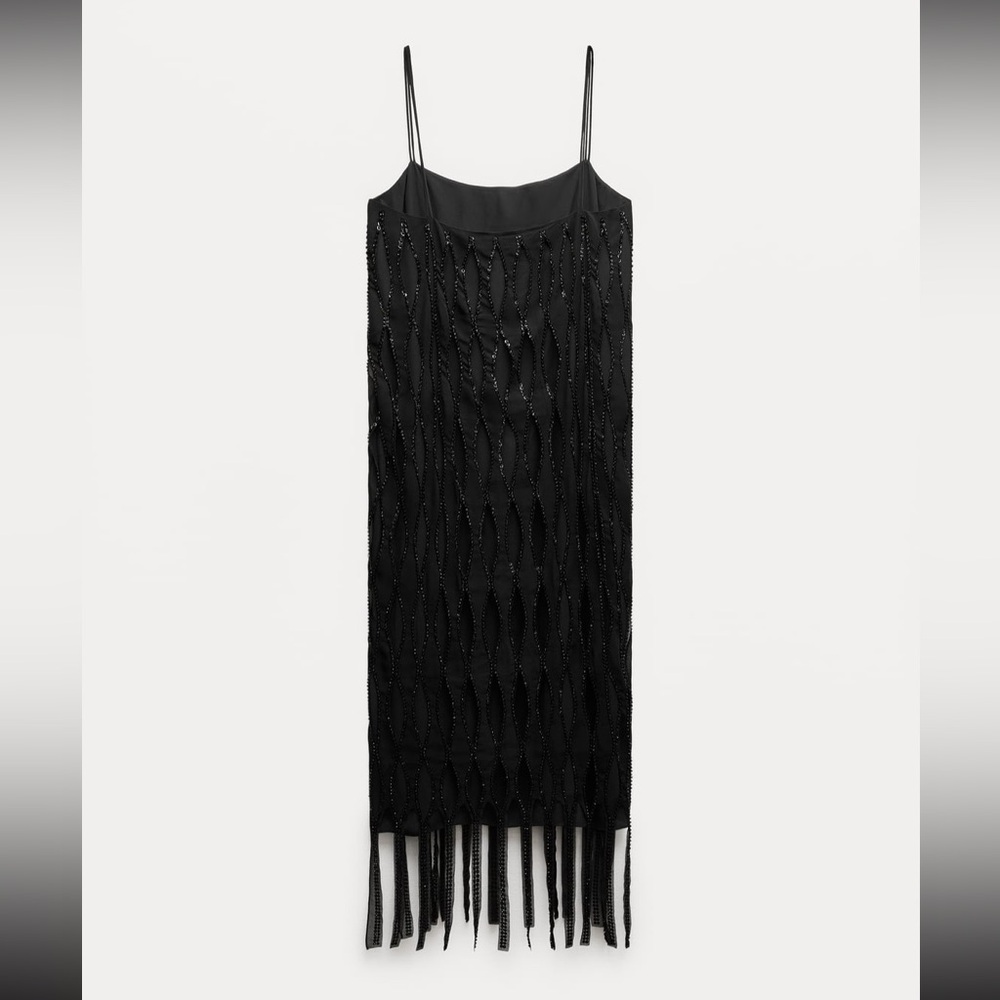 Zara fringed rhinestones cut out Zara Woman collection dress - Picture 7 of 14